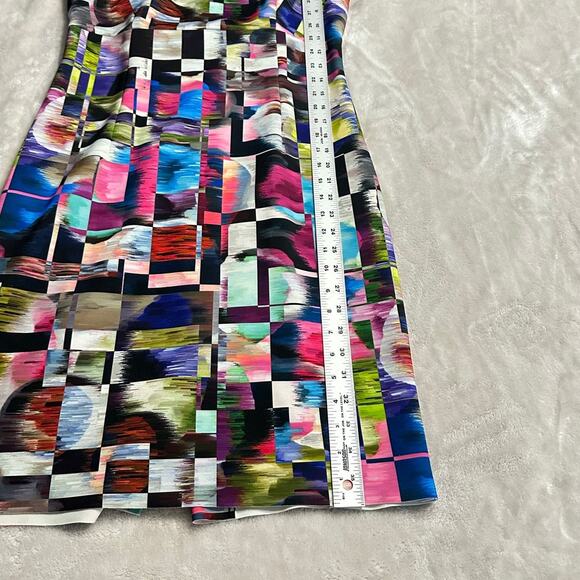 Milly Sheath Dress Women's 8 Multicolor Cubist Print Sleeveless Short Boat Neck - Picture 11 of 11